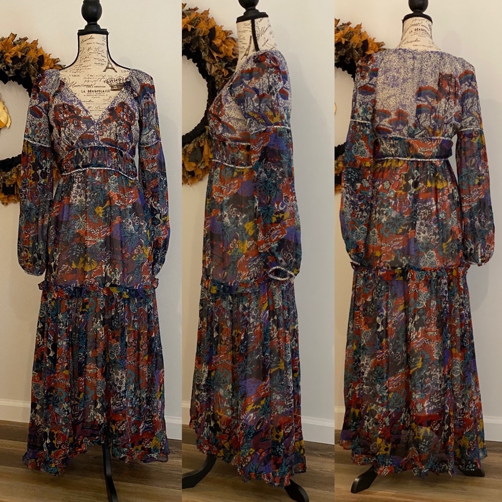 Anthropologie-Maeve floral print maxi dress size 8